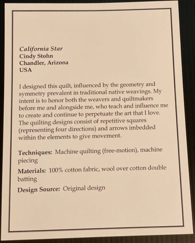 "California Star" by Cindy Stohn - Sign